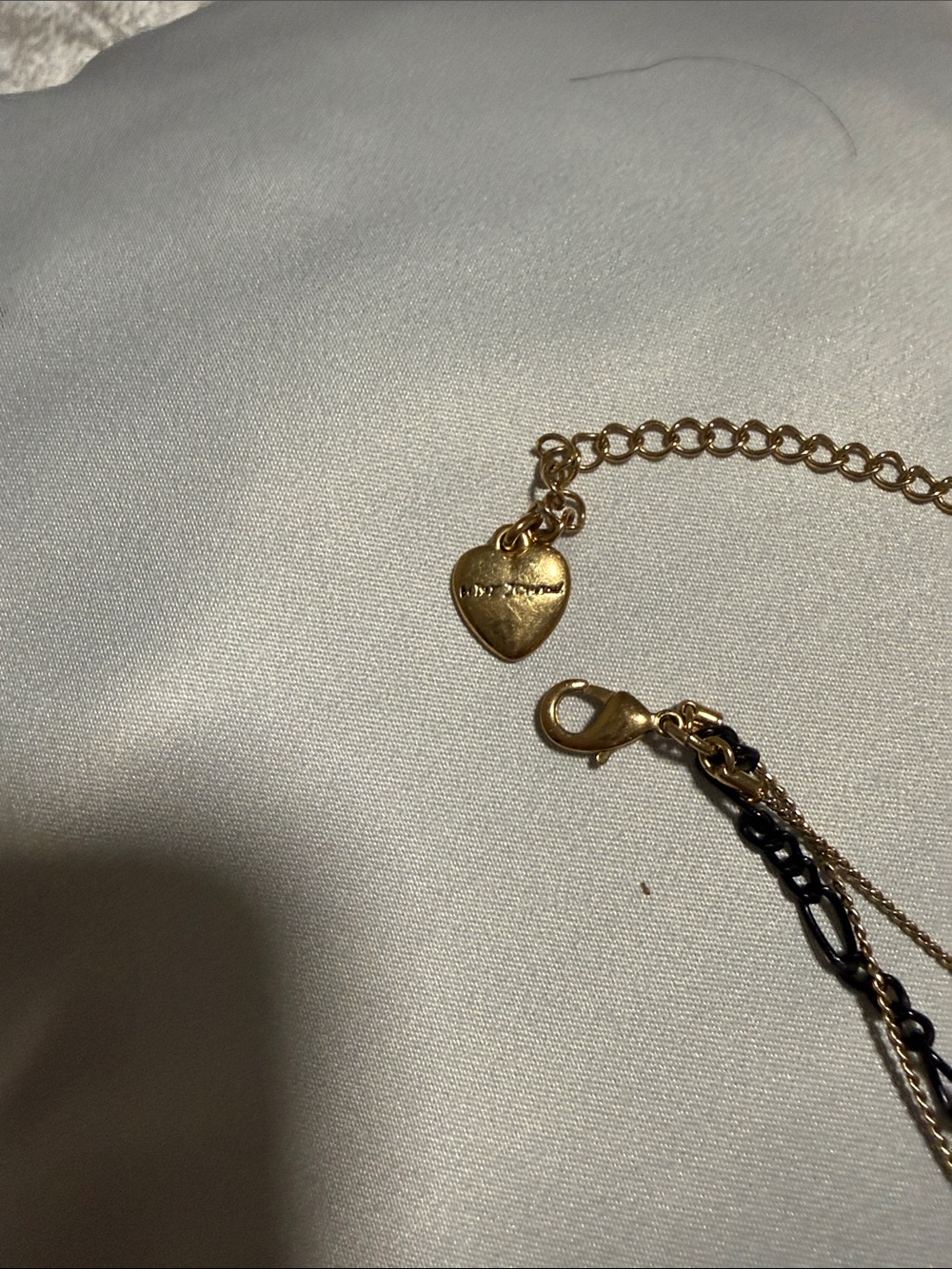 Vintage Betsey Johnson Multi-Strand Statement Necklace - Black Heart - Picture 5 of 9